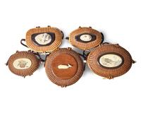 A Collection of Five Nantucket Lightship Purse Baskets, Various Makers, Dates Ranging 1963-2006