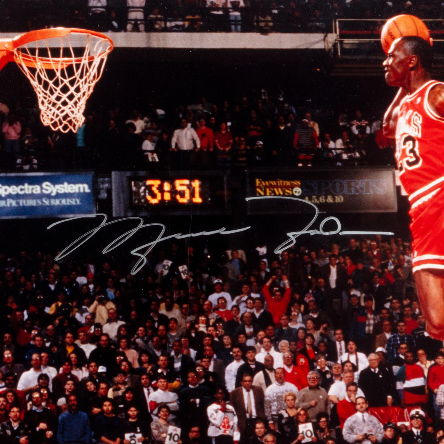A Michael Jordan 1988 Gatorade Slam Dunk Championship Signed Autograph Display (Upper Deck Authenticated Hologram)