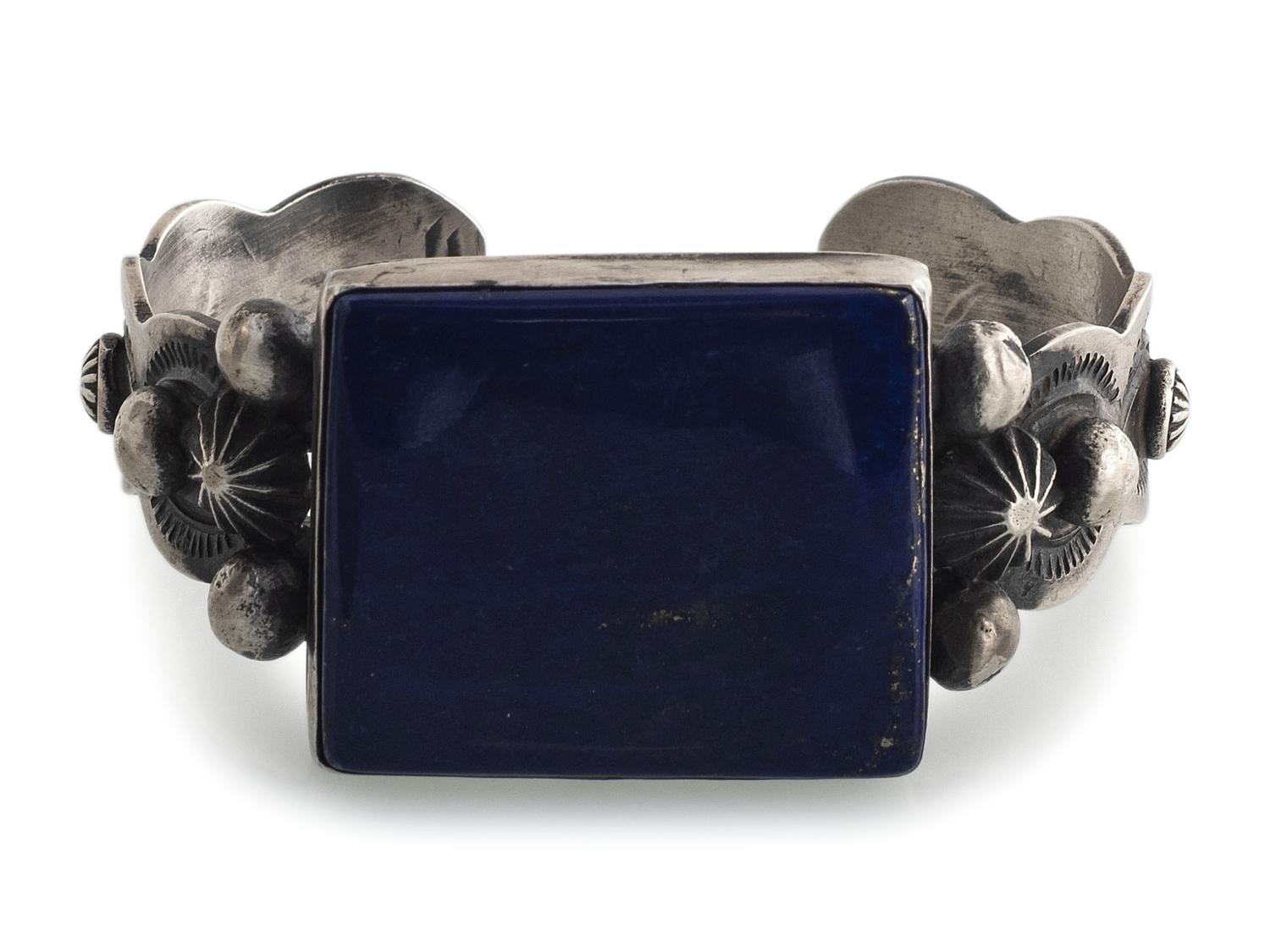 Sterling Silver and Lapis Cuff Bracelet