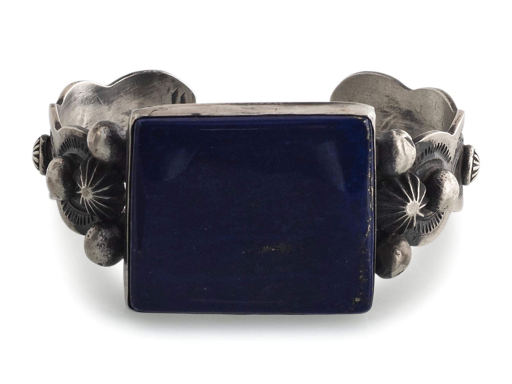 Sterling Silver and Lapis Cuff Bracelet
