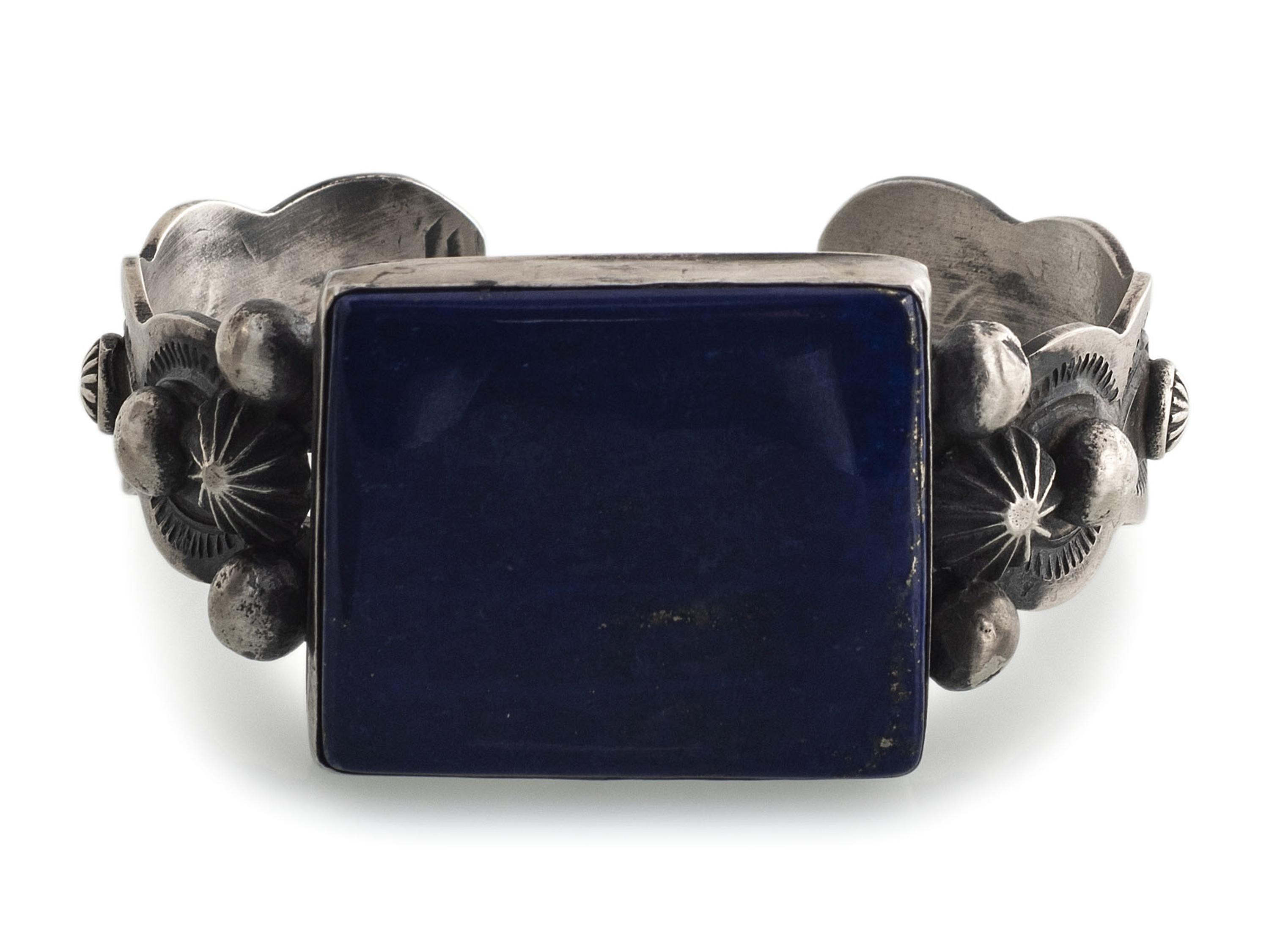 Sterling Silver and Lapis Cuff Bracelet