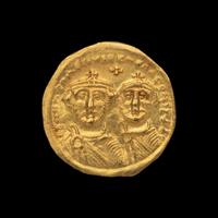 [ANCIENTS] BYZANTINE EMPIRE. Heraclius (c.625-629 AD). Av Solidus (4.4g, 21mm); the obverse showing Heraclius and his son Heraclius Constantine.