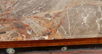 A North Italian Neoclassical Palisander, Ebony and Marquetry Marble-Top Bureau Commode