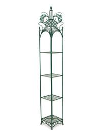 A Victorian Green-Painted Wrought Iron Etagere