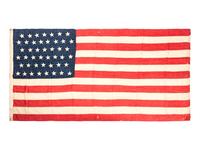 [FLAGS]. A group of 2 American flags, incl. 45-star and 48-star examples. Late 19th-early 20th century.