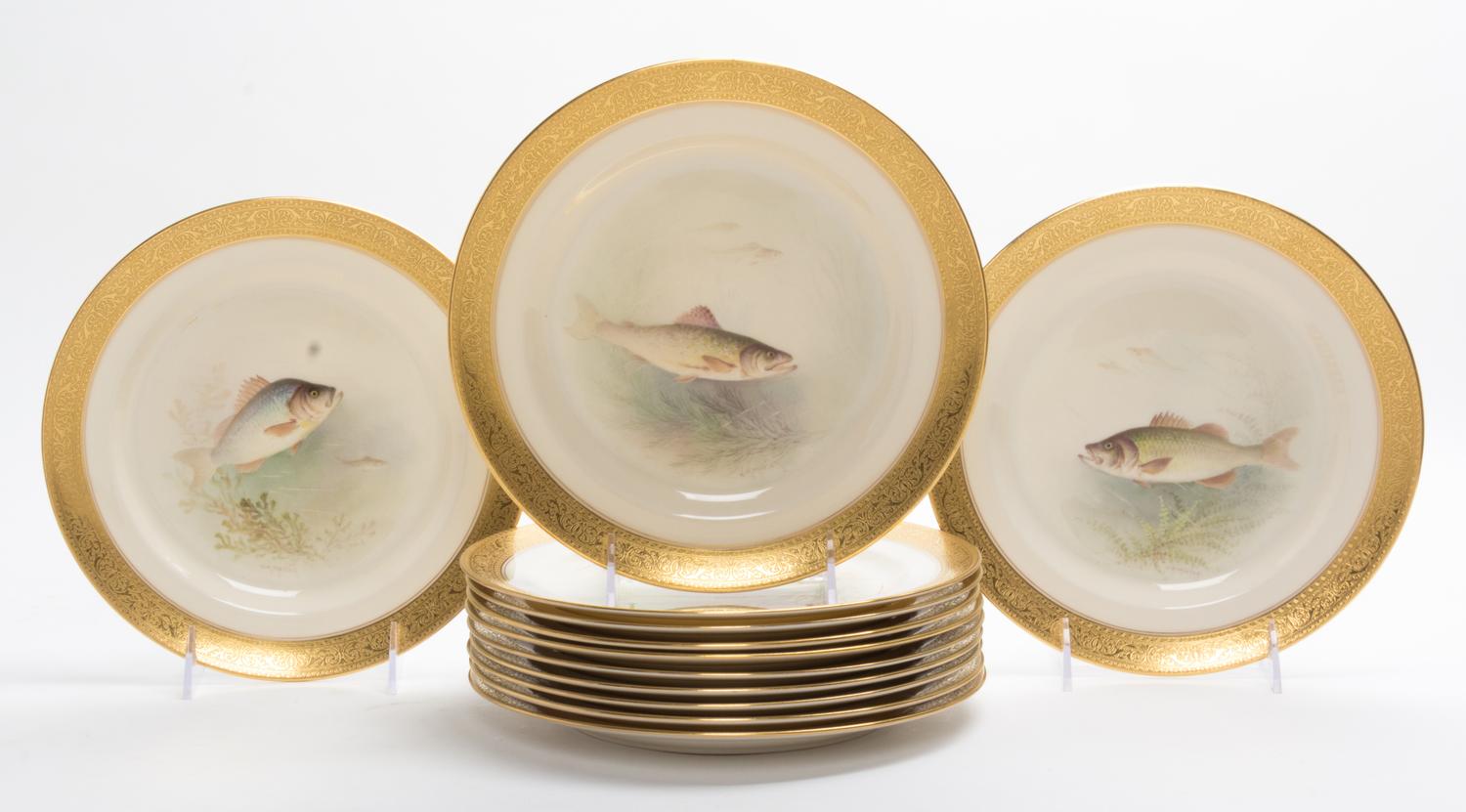 A Partial Lenox Fish Service, Retailed by Ovington Bros. Diameter 9 inches. — SECOND HALF 20TH CENTURY