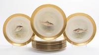 A Partial Lenox Fish Service, Retailed by Ovington Bros. Diameter 9 inches. — SECOND HALF 20TH CENTURY