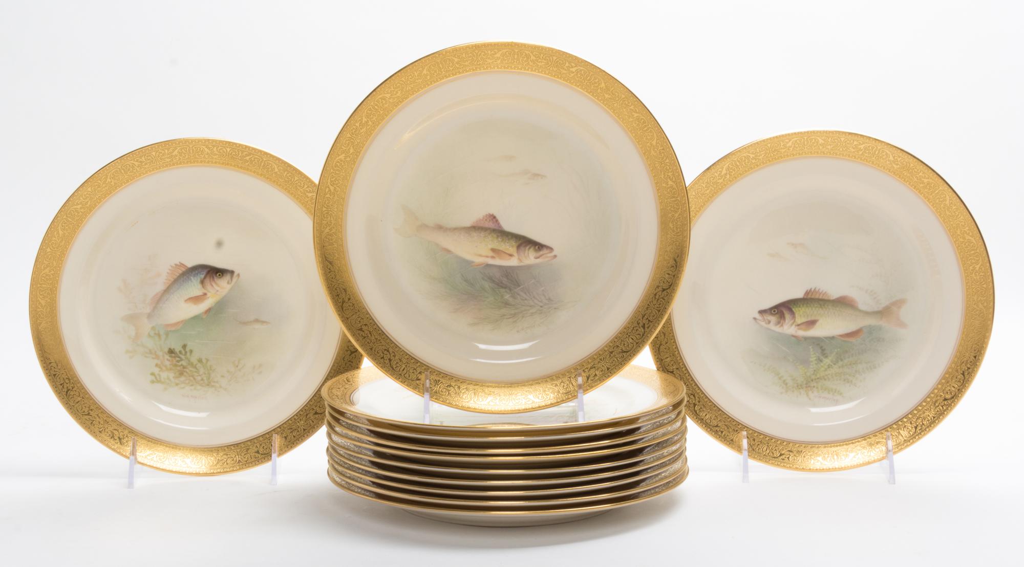 A Partial Lenox Fish Service, Retailed by Ovington Bros. Diameter 9 inches. — SECOND HALF 20TH CENTURY