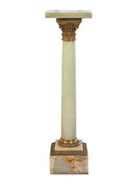 A Continental Gilt Bronze Mounted Onyx Pedestal