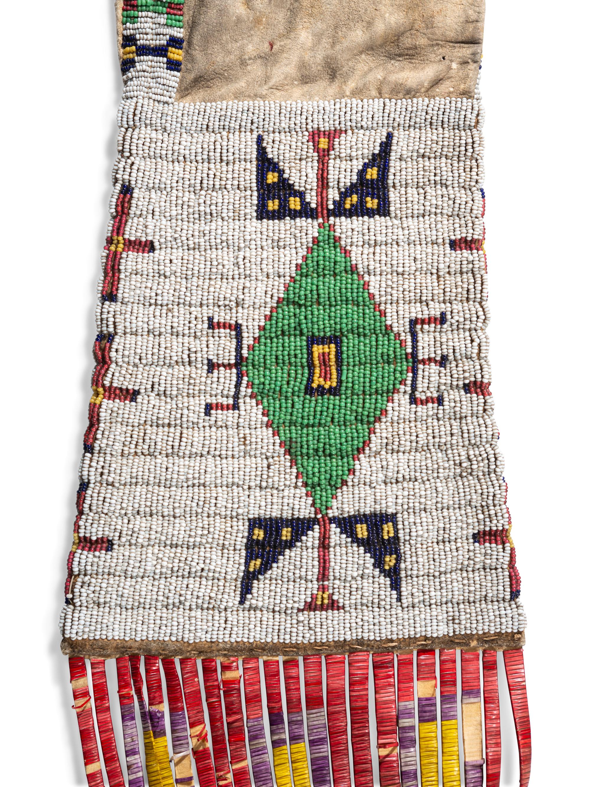 Sioux Beaded Hide Tobacco Bag