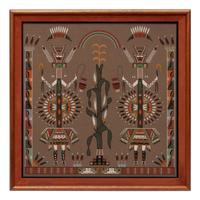 Two Navajo Sandpaintings: Yei Bi Chei with Corn and Four Houses of the Sun , 1979