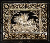 A North Italian Bone-Inlaid Ebonized Library Table