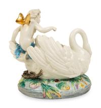 A Meissen Style Porcelain Swan-Form Centerpiece — 19TH CENTURY