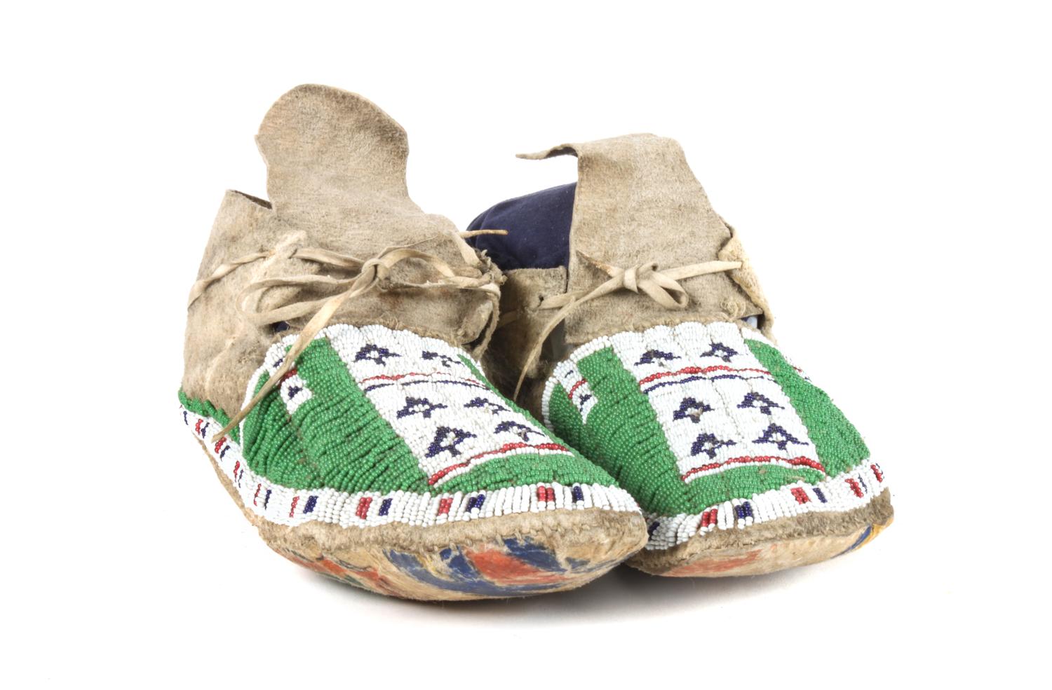 Plains Beaded Moccasins and Leggings Length of moccasin 10 inches