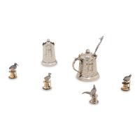 A Group of English Silver Whimsical Table Articles