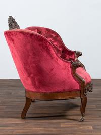A Victorian Floral Carved Rosewood Parlor Settee