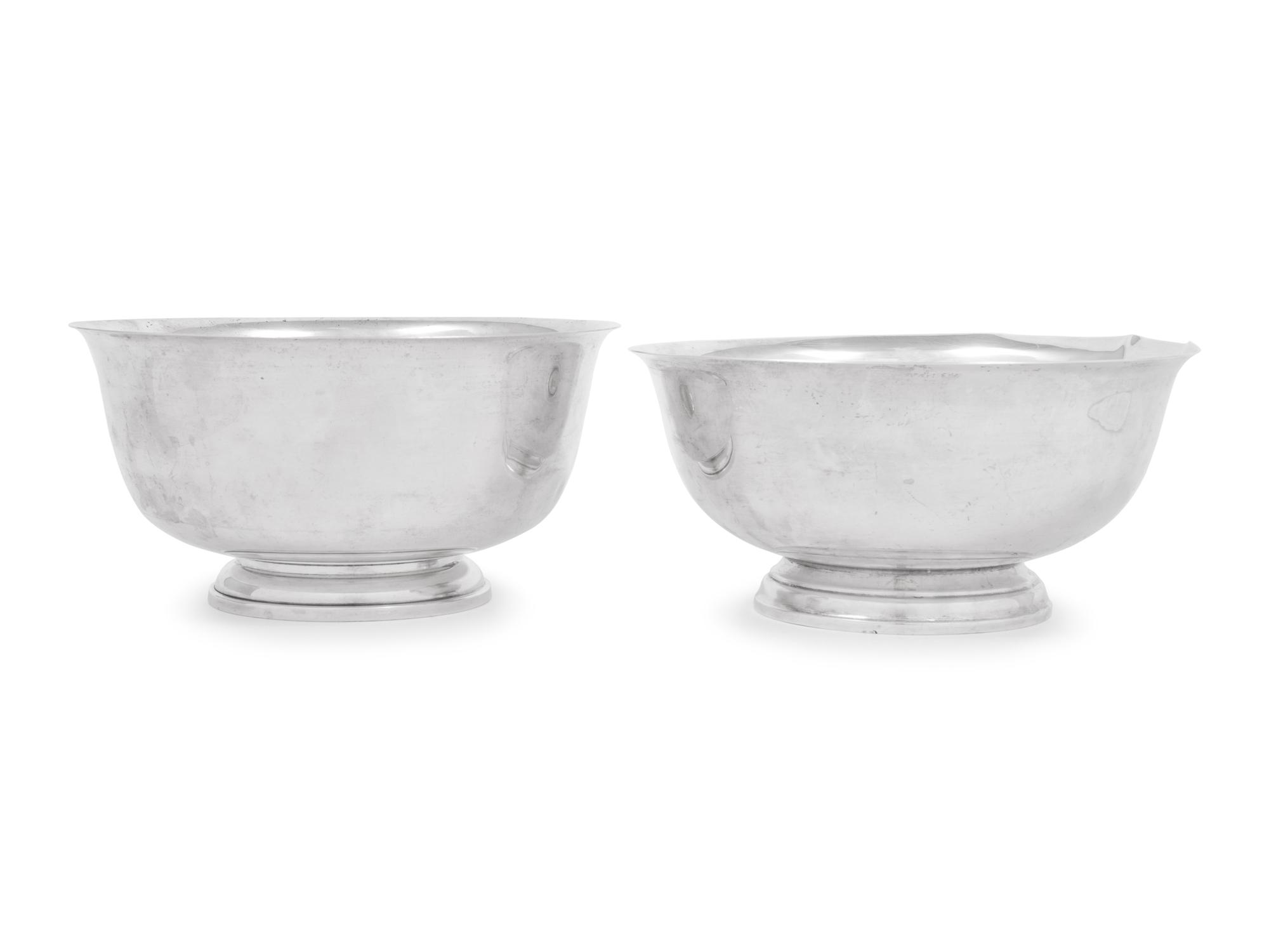 A Pair of American Silver Revere Bowls