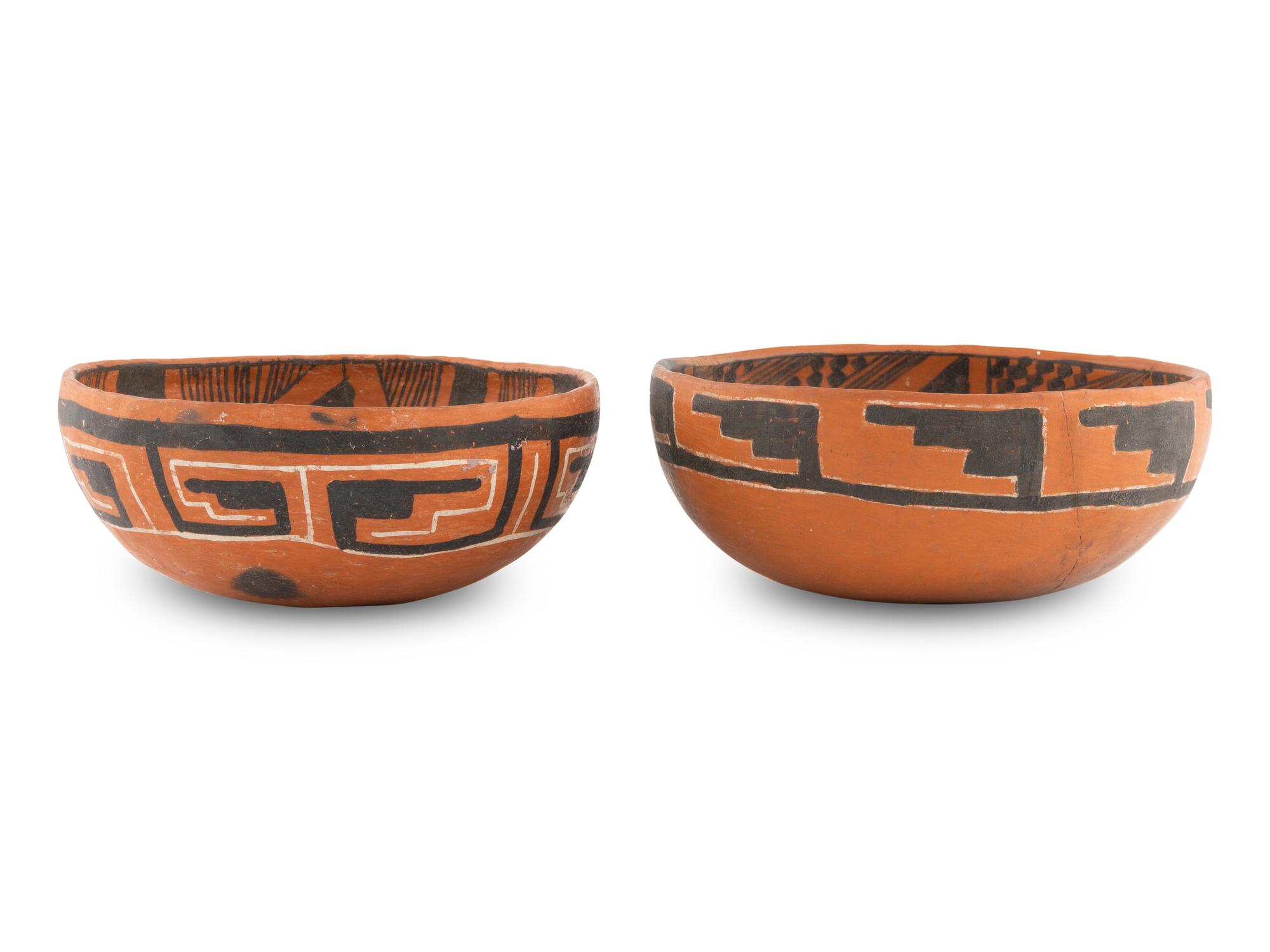 Ancestral Pueblo Redware Pottery Bowls