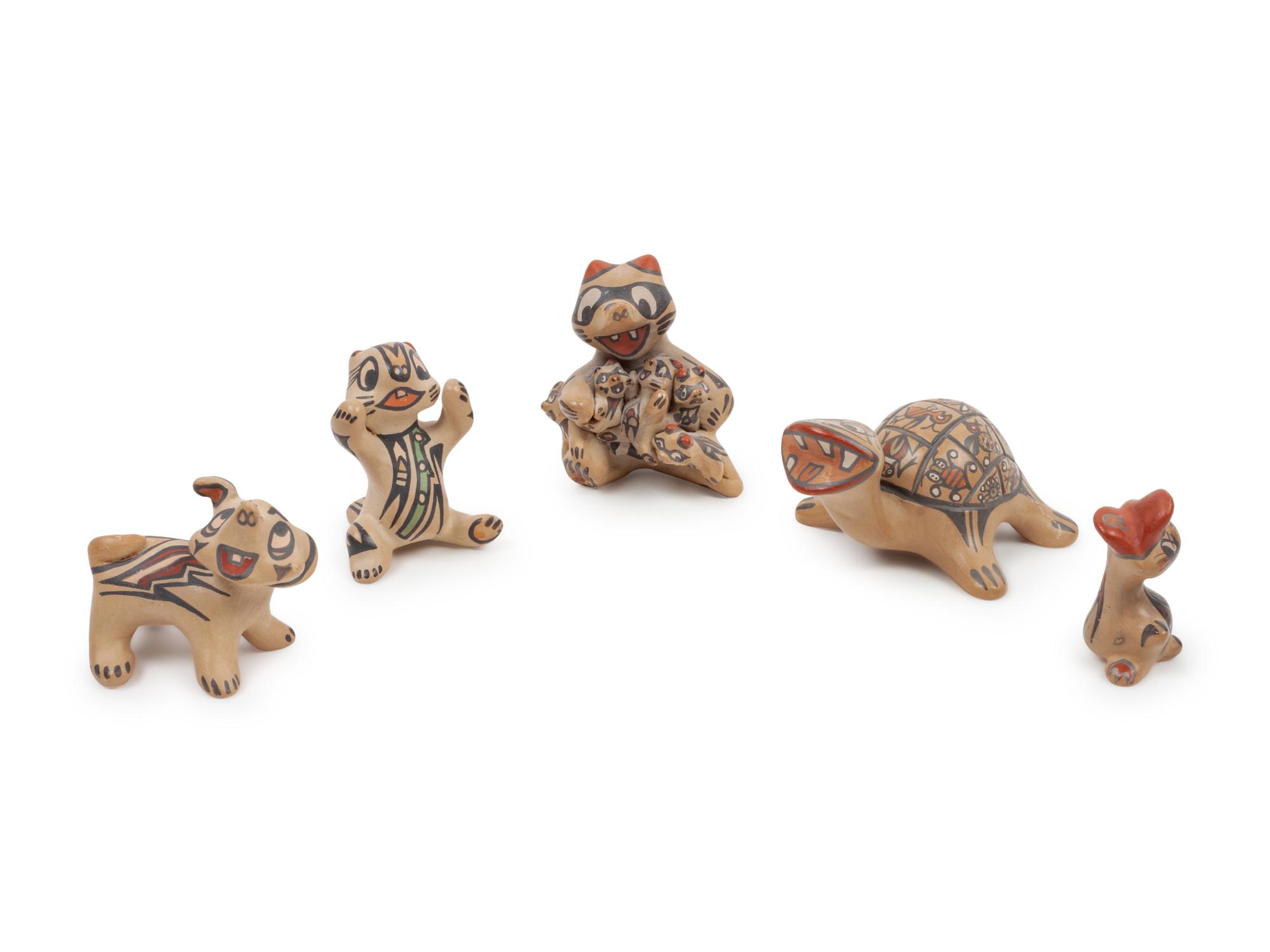 Collection of 11 Redware and Blackware Creatures