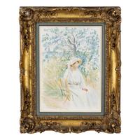 Paule Gobillard (French, 1867-1946) — Jeune Fille au Chapeau de Paille dans le Jardin à Givry, Bourgogne , 1898
