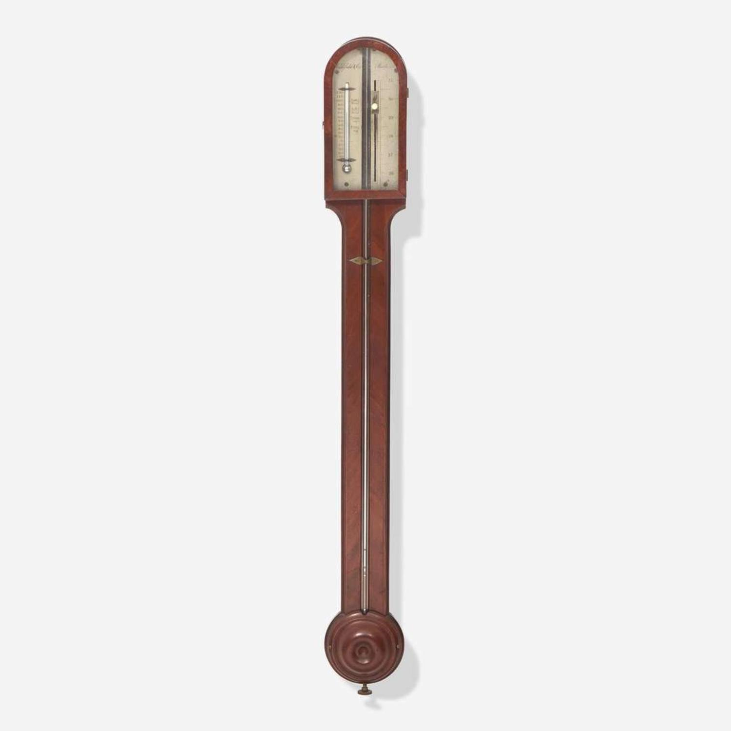 A Federal mahogany stick barometer Widdifield & Co., Boston, MA, early 19th century