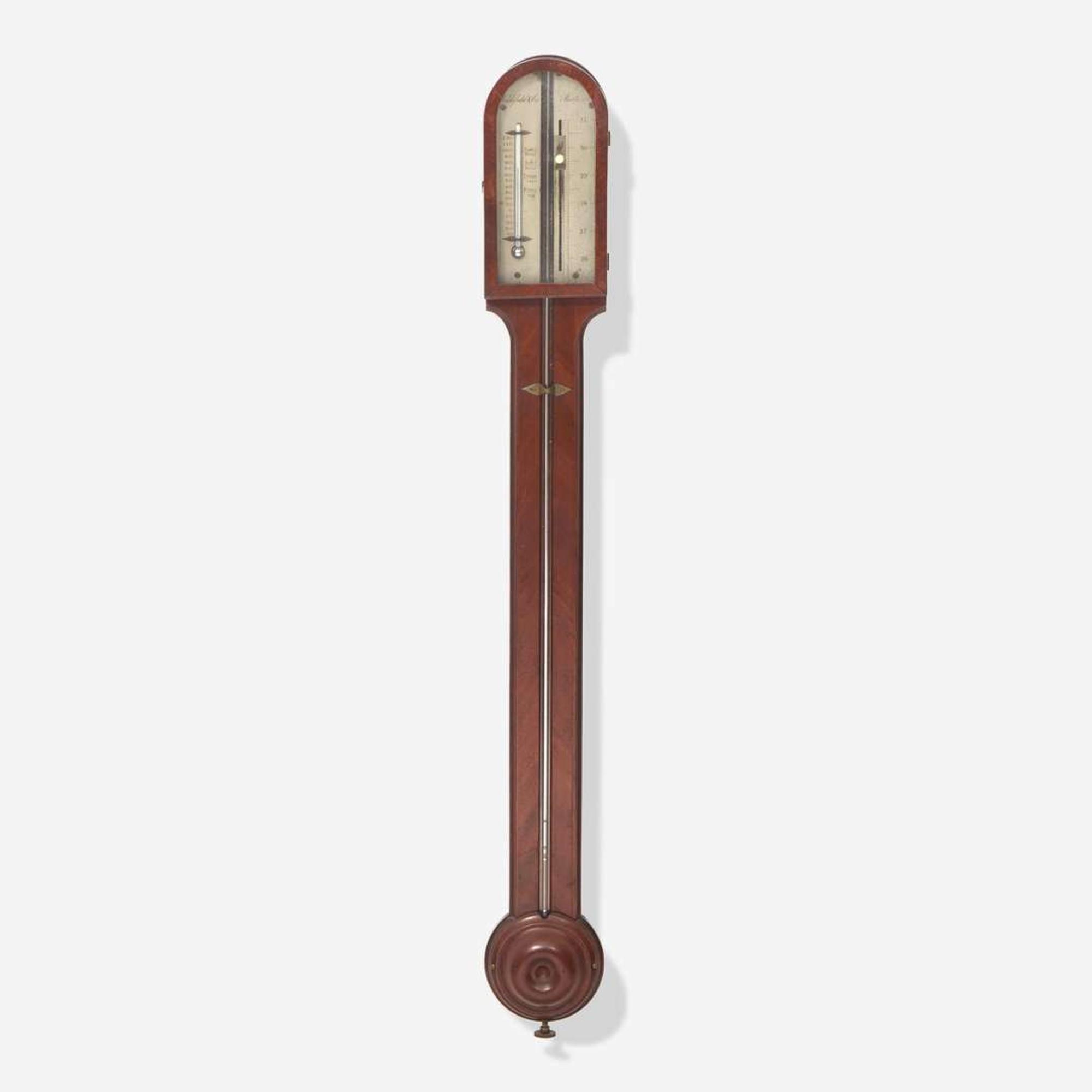 A Federal mahogany stick barometer Widdifield & Co., Boston, MA, early 19th century