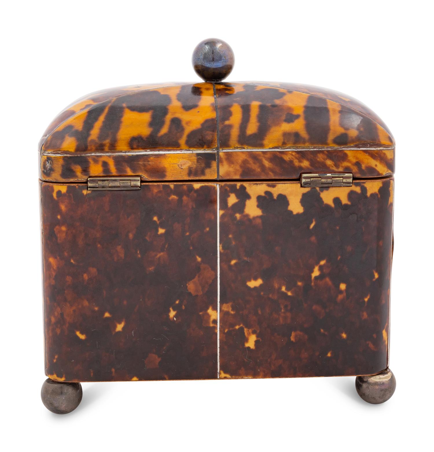 A George III Tortoiseshell Tea Caddy