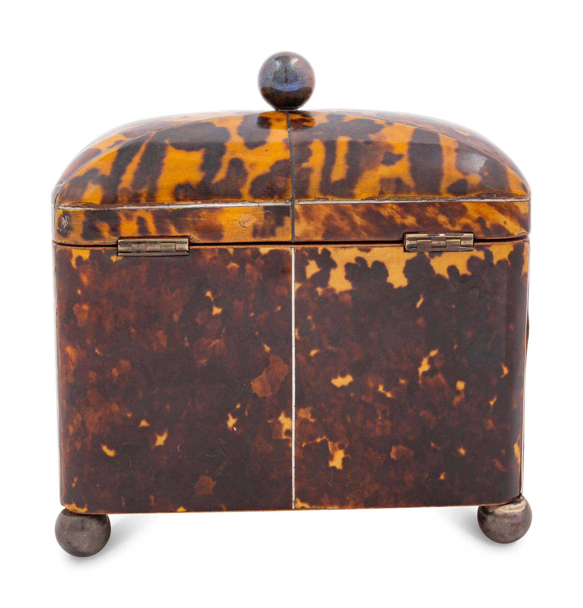 A George III Tortoiseshell Tea Caddy