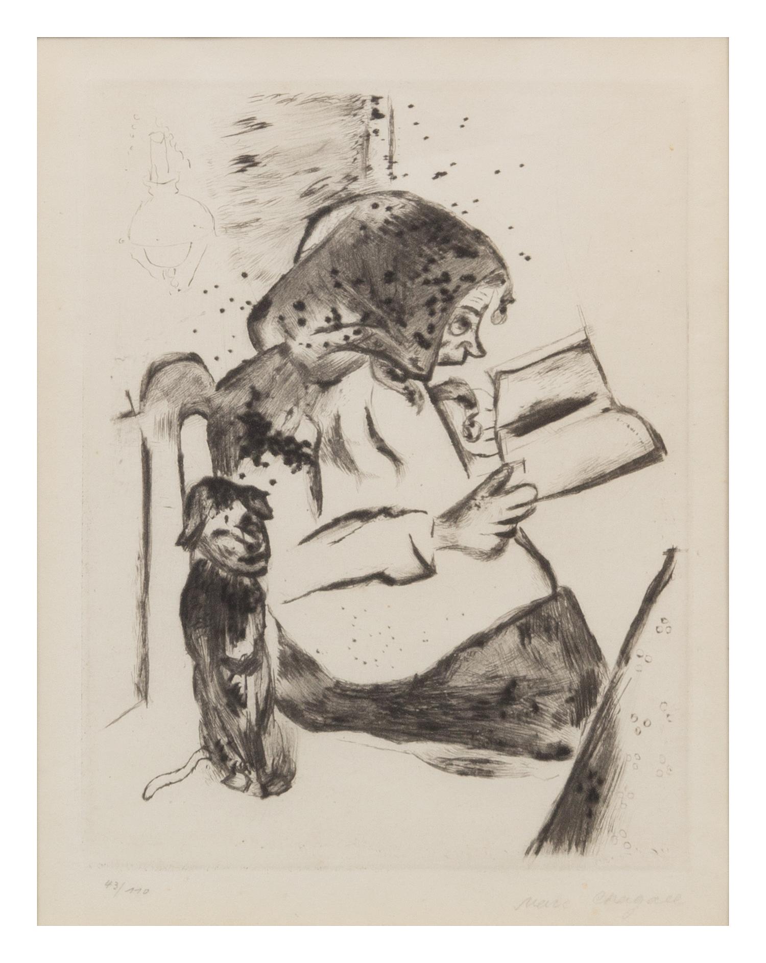 Marc Chagall, (French/Russian, 1887-1985), Die Grossmutter (plate 4 from Mein Lieben)