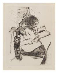 Marc Chagall, (French/Russian, 1887-1985), Die Grossmutter (plate 4 from Mein Lieben)