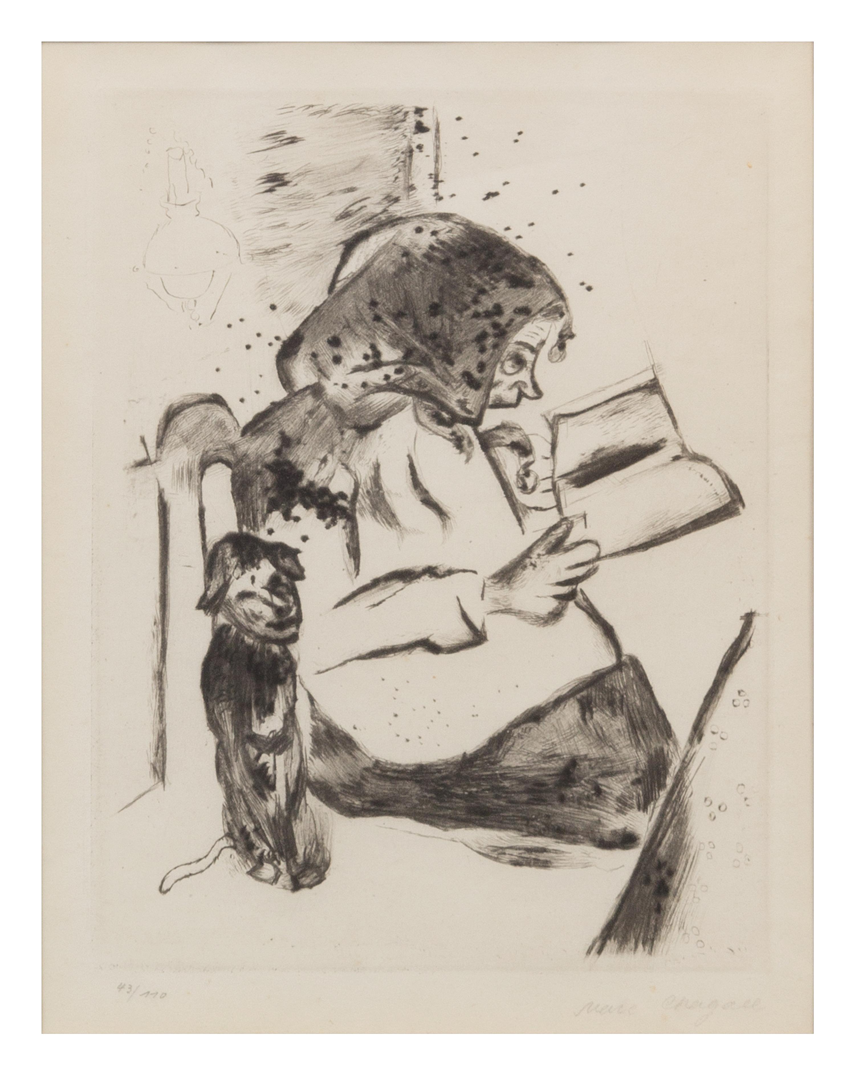 Marc Chagall, (French/Russian, 1887-1985), Die Grossmutter (plate 4 from Mein Lieben)