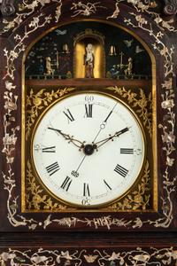 A Chinese Mother-of-Pearl Inlaid Sandalwood 'Longevity' Mantel Clock