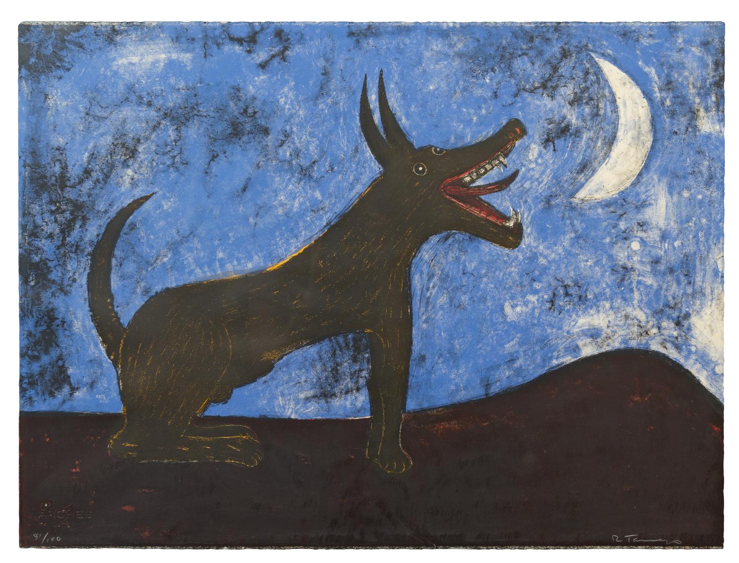 Rufino Tamayo, (Mexican, 1899-1991), Dog Barking at the Moon