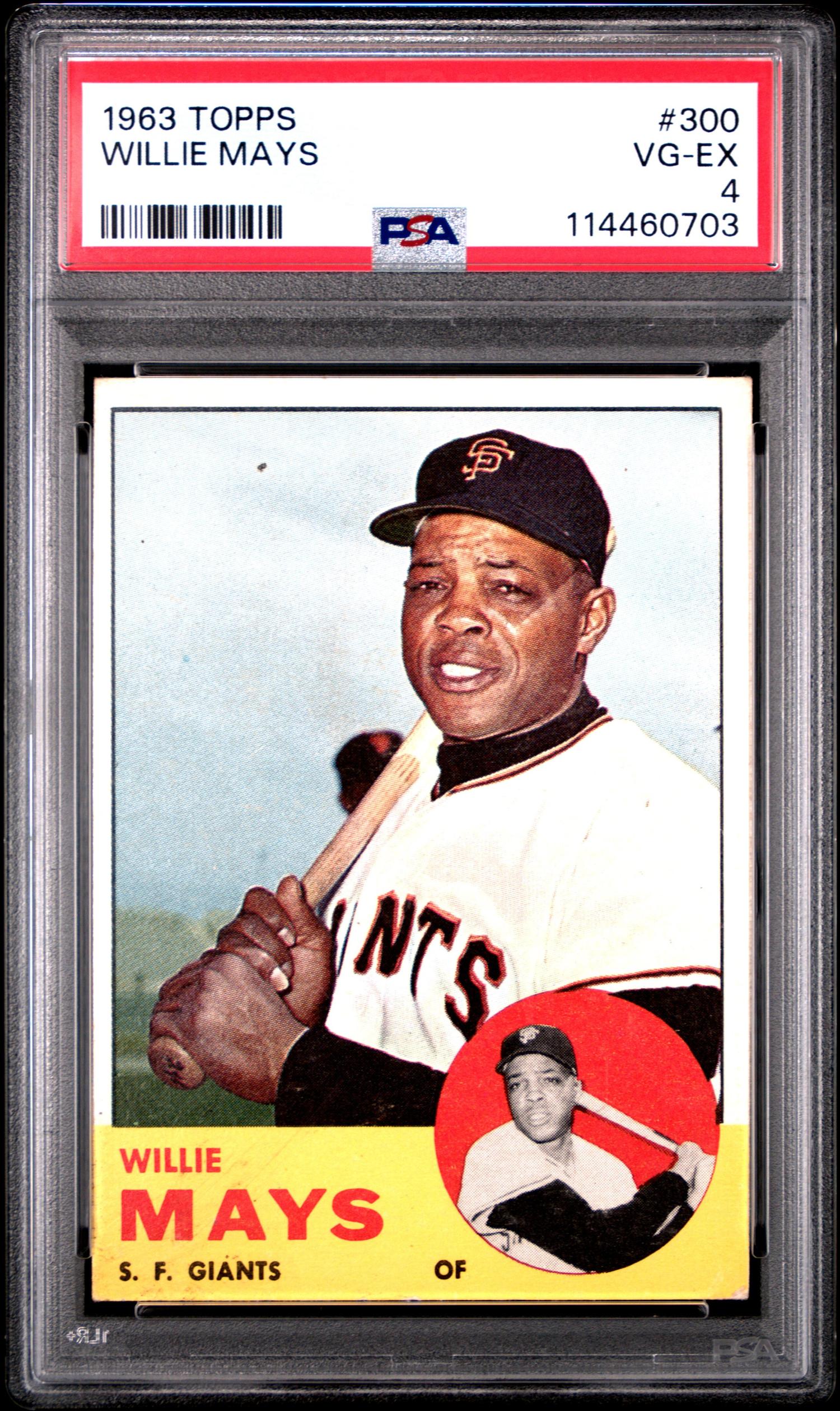 A 1963 Topps Willie Mays Baseball Card No. 300 (PSA 4 VG-EX)