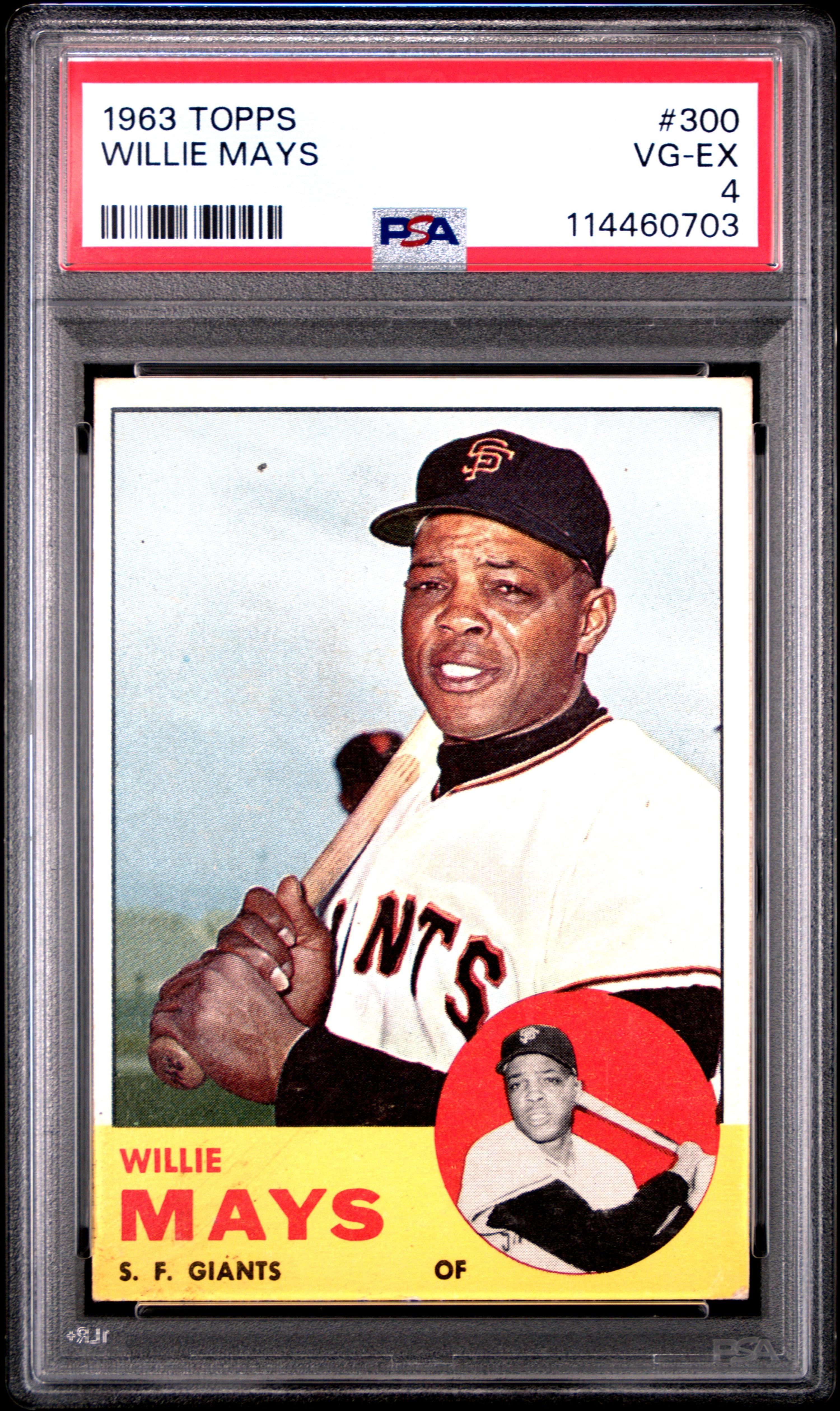 A 1963 Topps Willie Mays Baseball Card No. 300 (PSA 4 VG-EX)