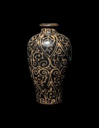 A Chinese Jizhou Ware 'Tortoiseshell Splash' Meiping Vase