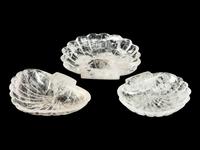 Three Carved Rock Crystal Fan-Shaped Bowls