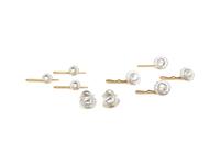 ART DECO, BICOLOR GOLD, MOONSTONE AND ROCK CRYSTAL DRESS SET