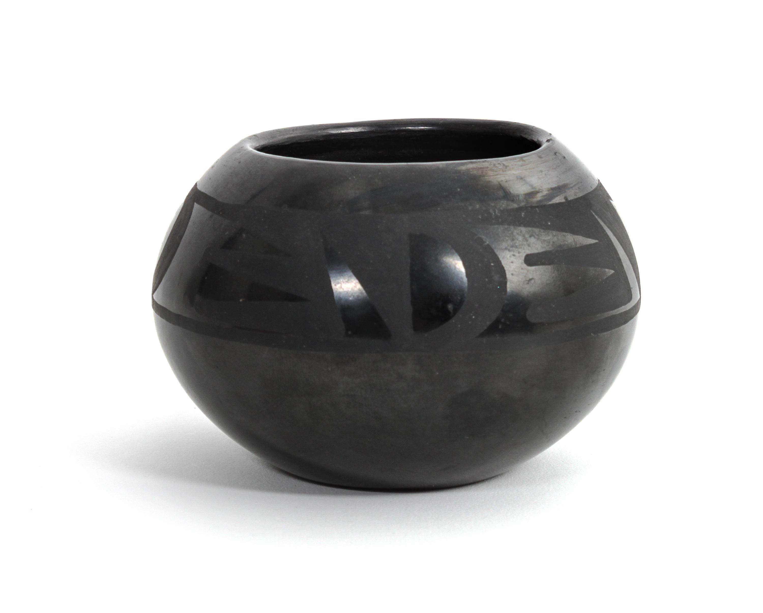 Marie and Santana Martinez (1887-1980/1909-2001), San Ildefonso Height 2 1/2 x diameter 4 1/2 inches.