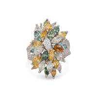 DIAMOND AND COLORED DIAMOND RING
