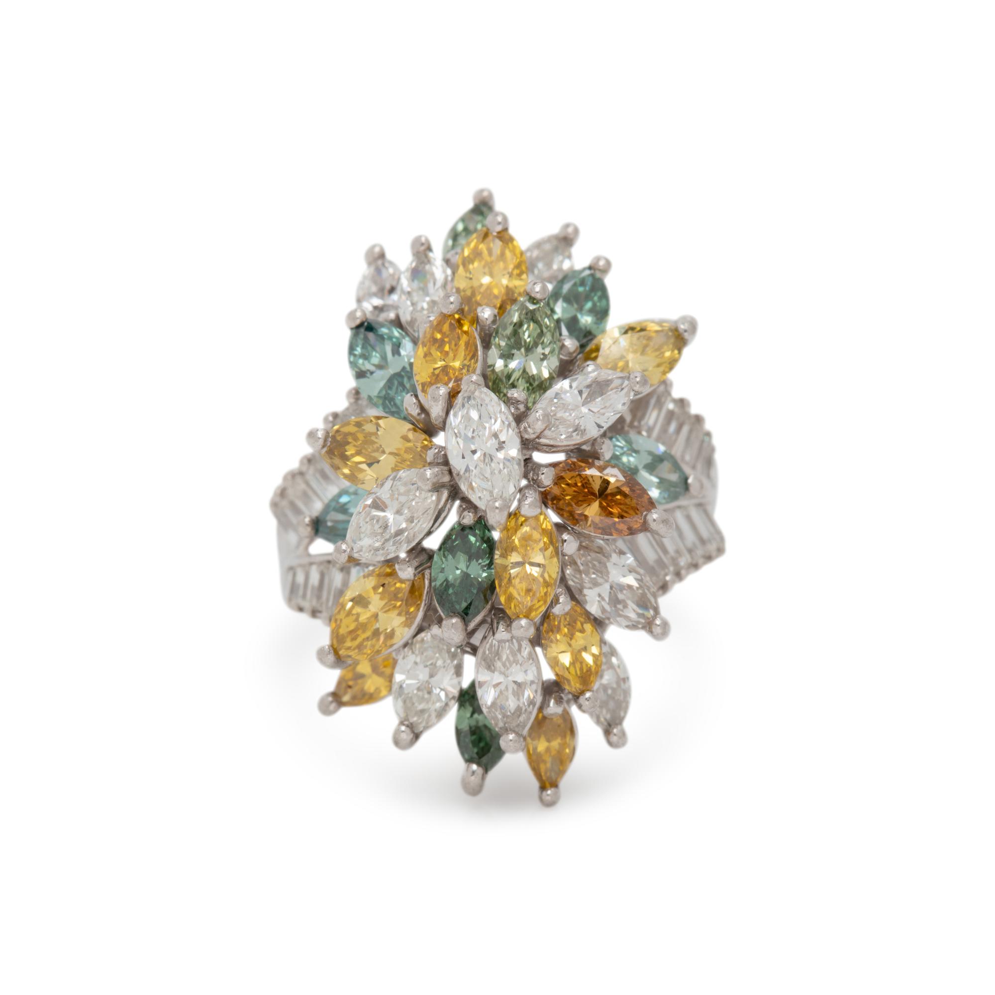 DIAMOND AND COLORED DIAMOND RING