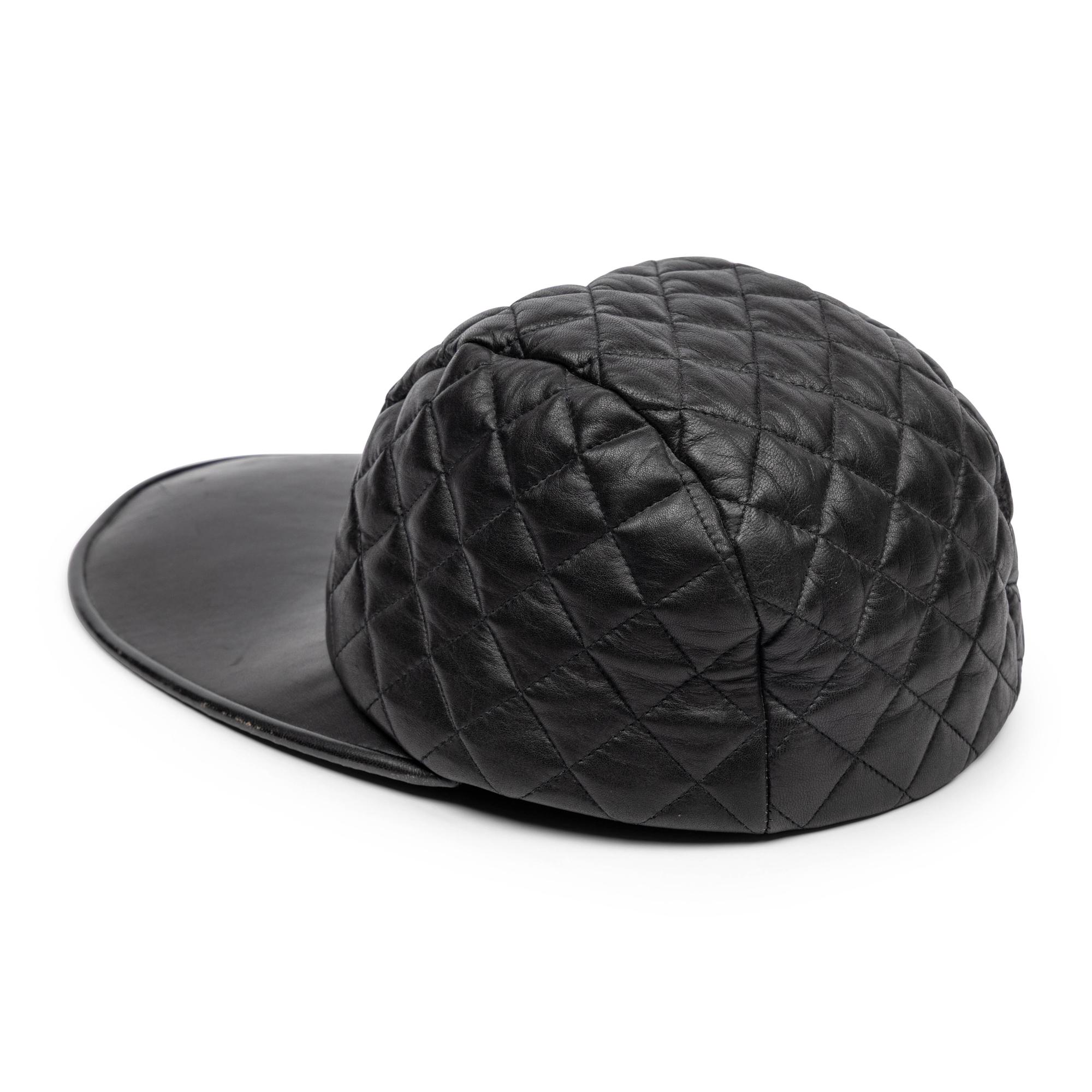 Chanel, Quilted Leather Cap, 1990's