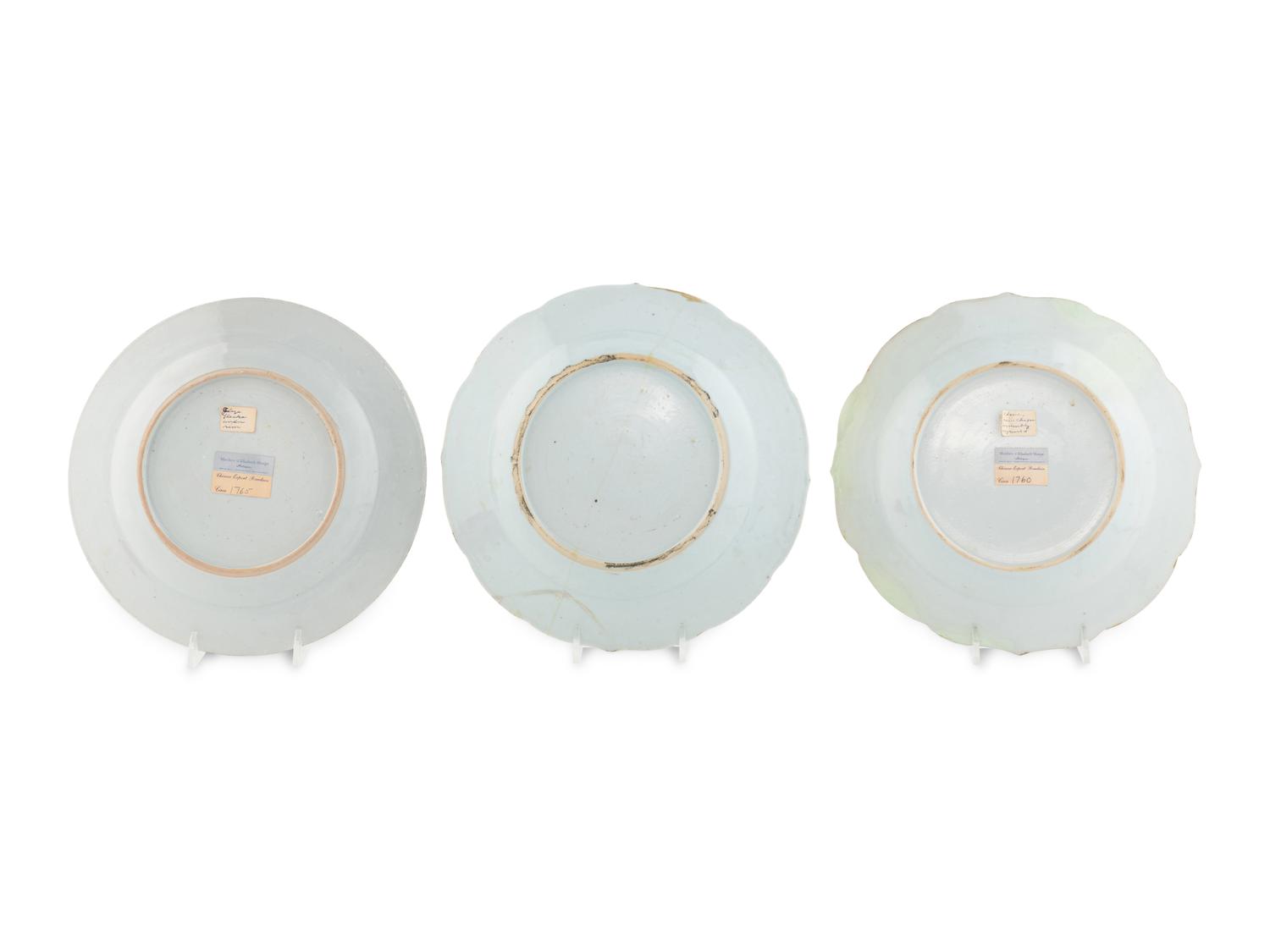 Three Chinese Export Porcelain Plates