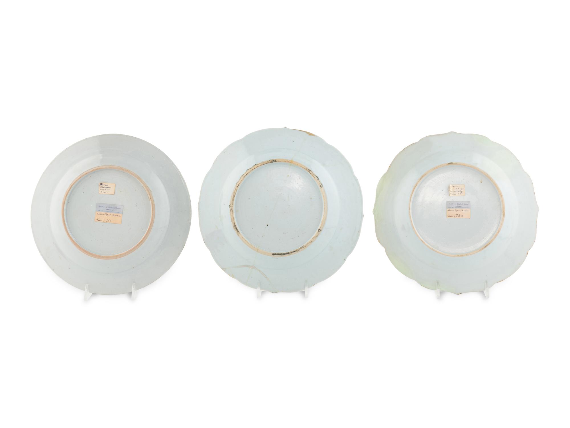 Three Chinese Export Porcelain Plates