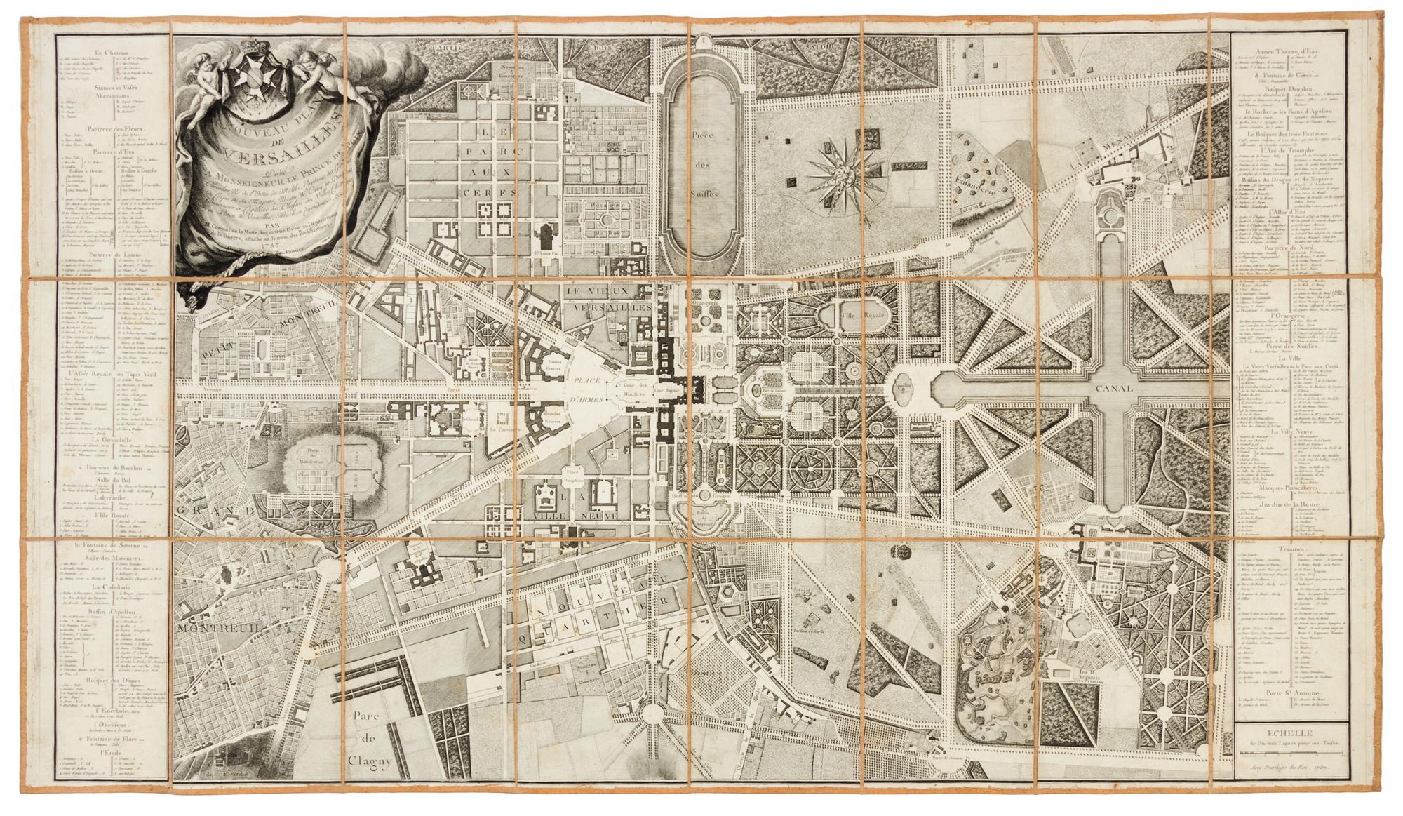 [VERSAILLES]. CONTANT DE LA MOTTE, M. Nouveau Plan de Versailles. Paris: Avec Privilége du Roi, 1787.