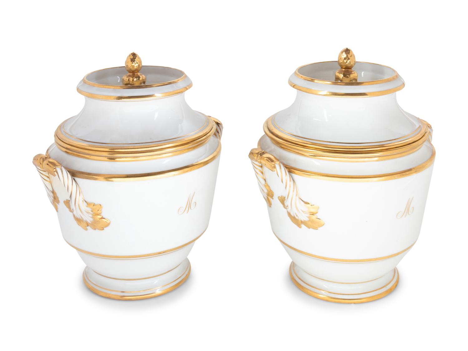 A Pair of Paris Porcelain Covered Fruit Coolers