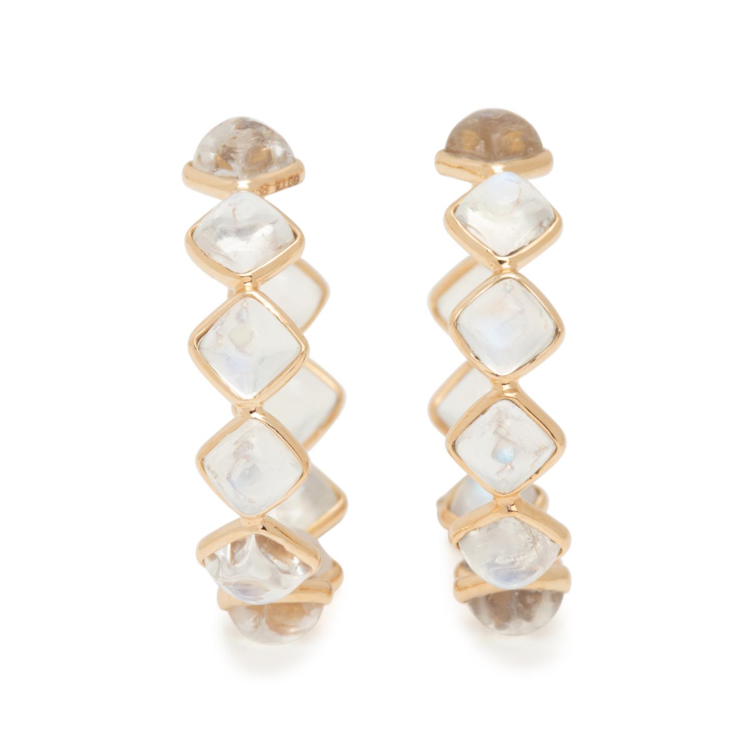 MOONSTONE HOOP EARRINGS