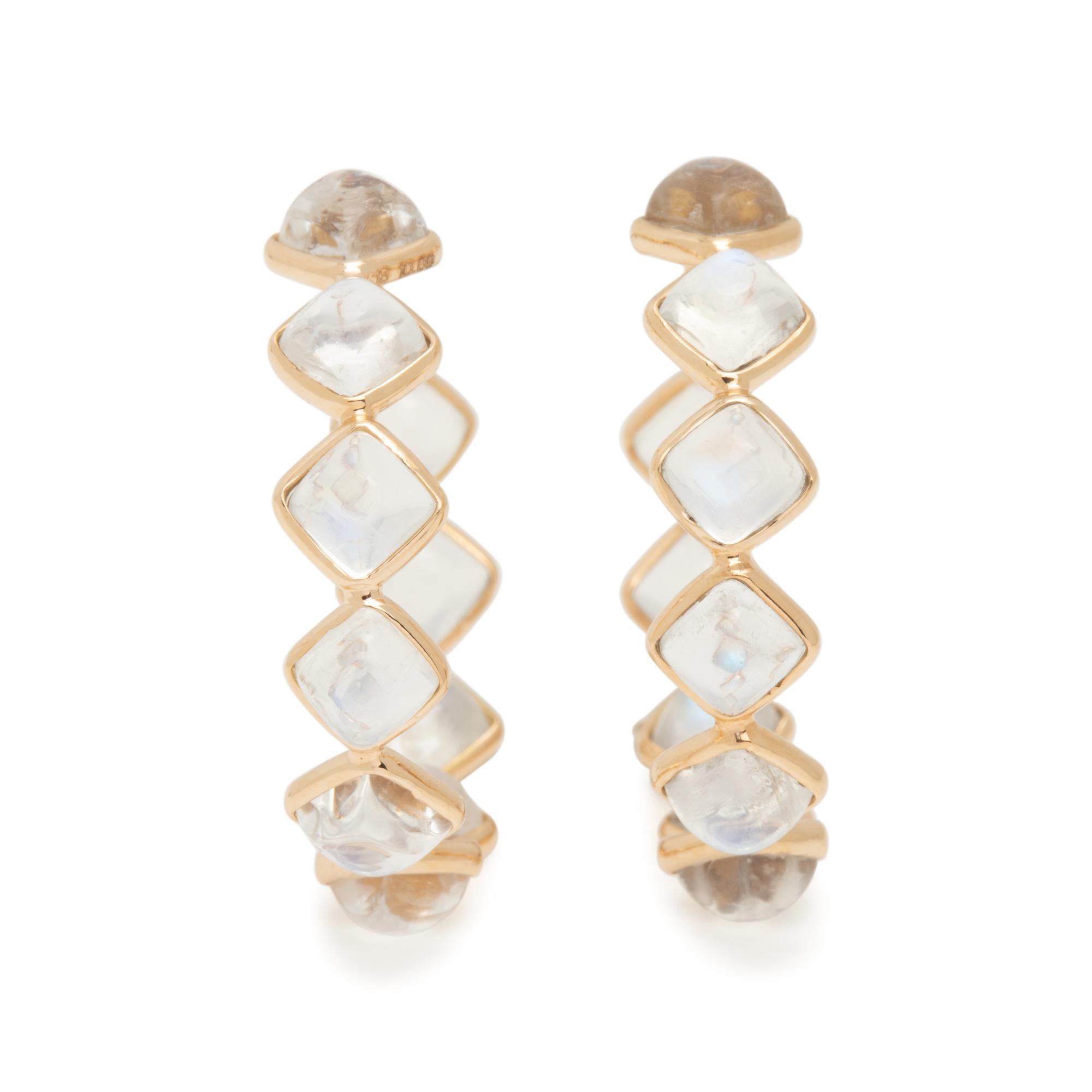 MOONSTONE HOOP EARRINGS