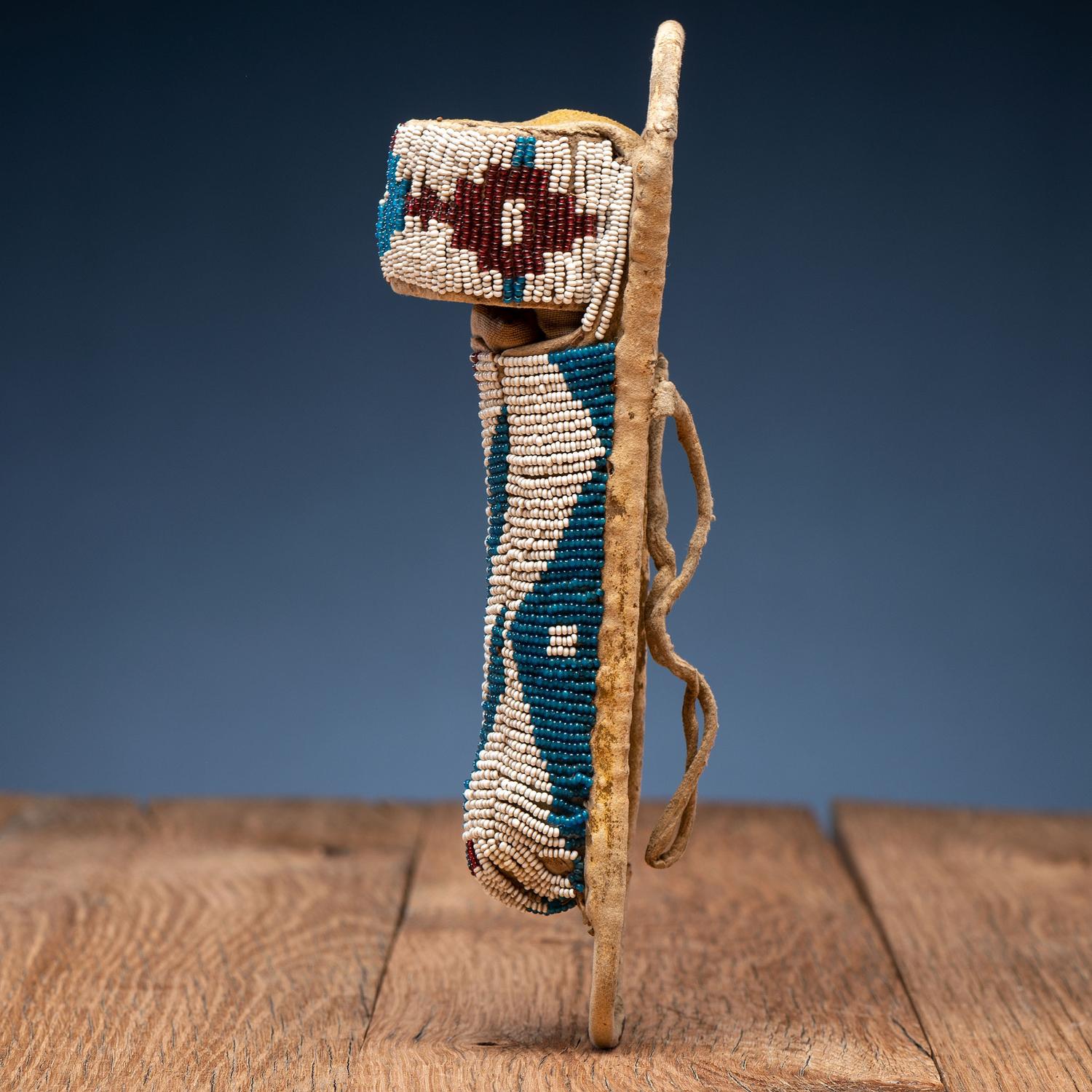 Apache Beaded Toy Doll Cradle, with Doll