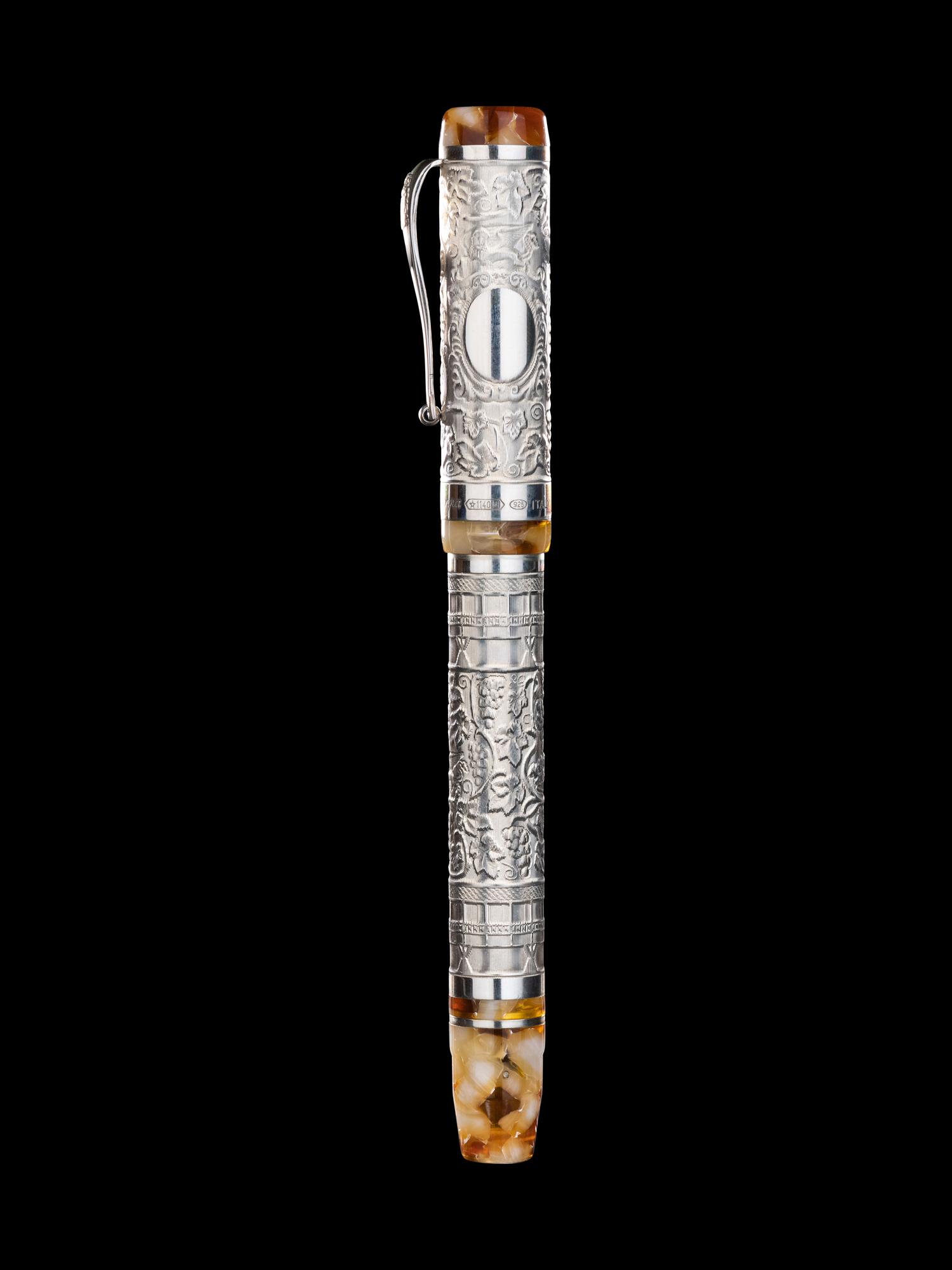Montegrappa: Il Millennio Bassanda Del Grappa 1998 Silver Mounted Limited Edition Fountain Pen